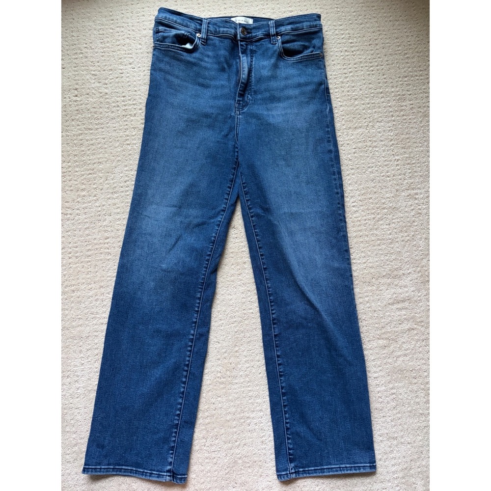 FRAME Le Sleek Straight Jeans 30 Blue High Rise Casual Luxury Minimalist Retro